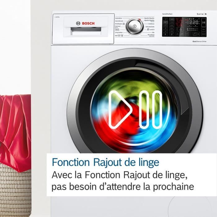 Lave-linge hublot BOSCH WAN28209FR SER4 - 9 kg - Induction - L60cm - Classe A - 1400 trs/min - Vapeur - Blanc – Image 2