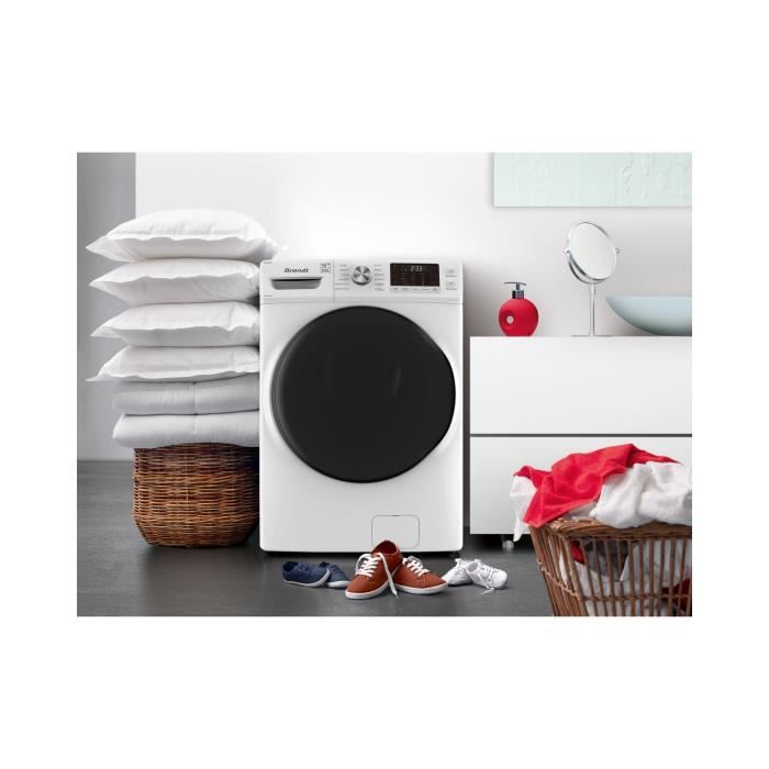 Lave-linge hublot BRANDT WFB218QW - 18 kg - Induction - L70cm - 1000 trs/min - Blanc – Image 3