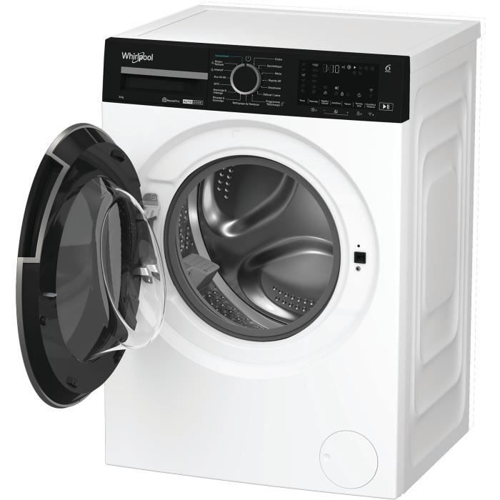 Lave-linge hublot WHIRLPOOL WPM87WADSFR - 8 kg - Induction - 1400 trs/min - Autodose - Vapeur - Classe A - Blanc – Image 3