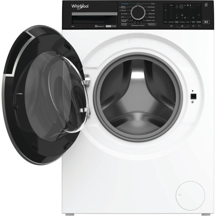 Lave-linge hublot WHIRLPOOL WPM87WADSFR - 8 kg - Induction - 1400 trs/min - Autodose - Vapeur - Classe A - Blanc – Image 2