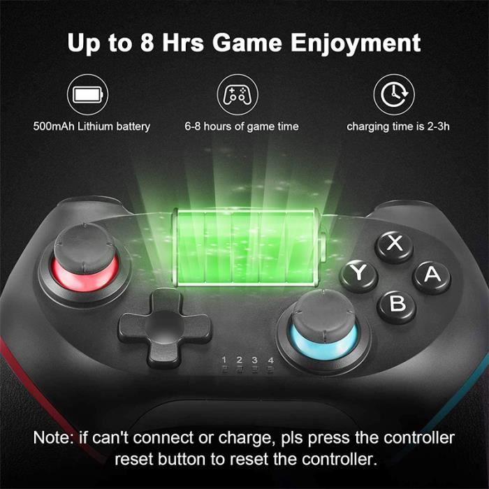 Manette de jeu - H3 - Nintendo Switch - Sans fil - Bluetooth - Vibration intégrée – Image 3