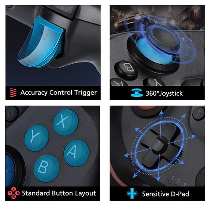 Manette de jeu - H3 - Nintendo Switch - Sans fil - Bluetooth - Vibration intégrée – Image 4