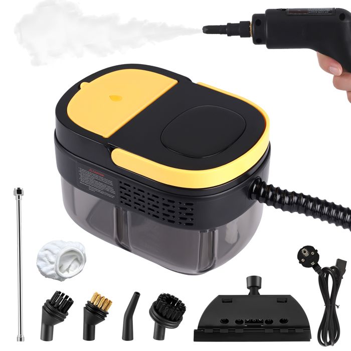 2500W Nettoyeur Vapeur avec Ecran Digital,Nettoyeur Vapeur à Main avec 7 Têtes de Brosse Réglables sur 3 Niveaux, pour