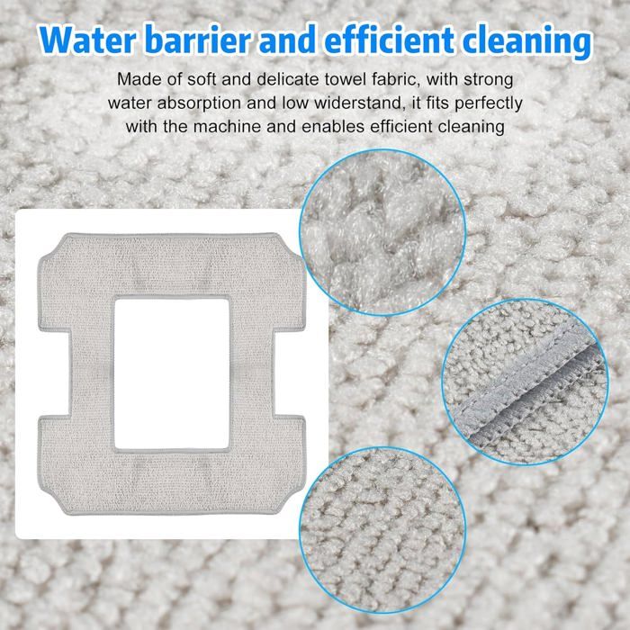 6 Pièces Microfibre Lingette Robot Lave Vitre,Lingette de nettoyage pour robots laveurs de vitres W1/ W1 Pro/ W2 – Image 3
