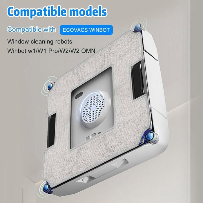 6 Pièces Microfibre Lingette Robot Lave Vitre,Lingette de nettoyage pour robots laveurs de vitres W1/ W1 Pro/ W2 – Image 5
