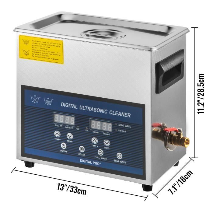 Nettoyeur à Ultrasons Professionnel 6L - VEVOR - Double Fréquence 28-40KHZ – Image 2