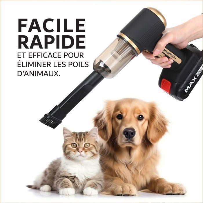 HOMEOFFICE+ A3 MAX Mini Aspirateur, Aspirateur Voiture Portable, Aspirateur à main sans fil, batterie amovible rechargeable USB. – Image 5