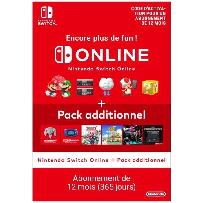 Abonnement Individuel de 12 mois au service Nintendo Switch Online + Pack Additionnel