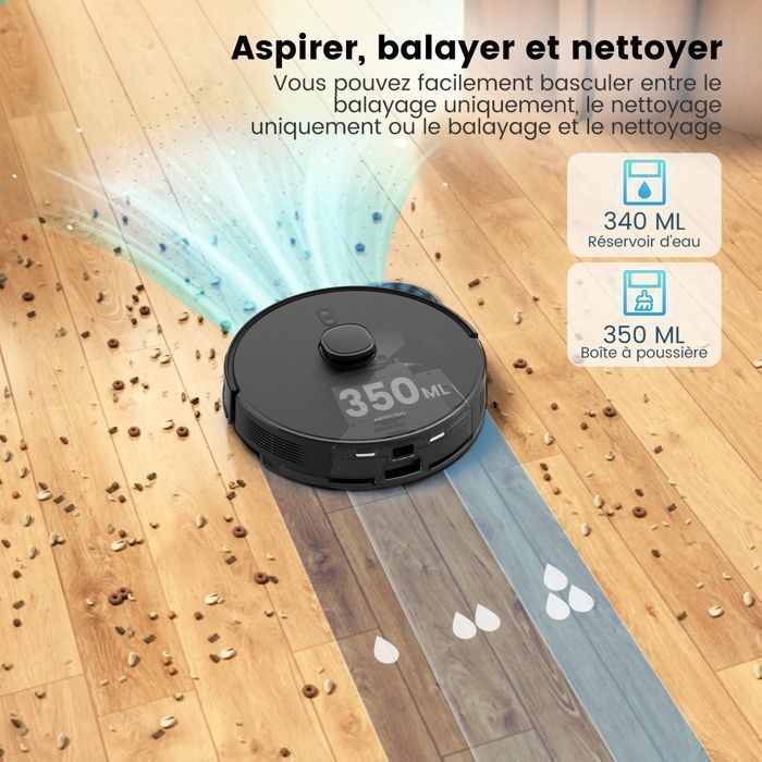 AIRROBO T20 Aspirateur Robot Laveur spcial Poils d'Animaux, 3.5L Capacit du Collecteur , 3200mAh, pour Surface 200m – Image 3