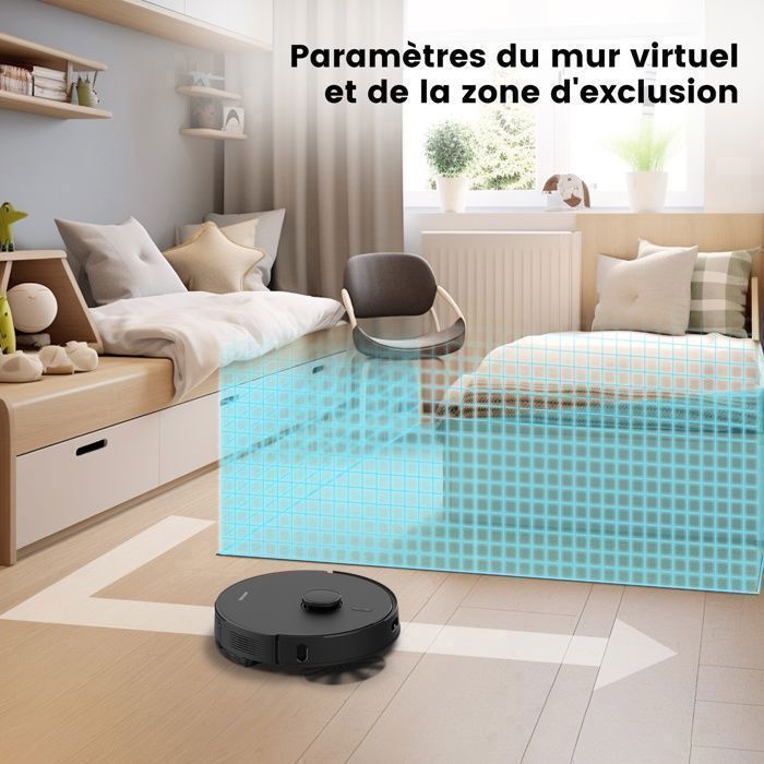 AIRROBO T20 Aspirateur Robot Laveur spcial Poils d'Animaux, 3.5L Capacit du Collecteur , 3200mAh, pour Surface 200m – Image 5