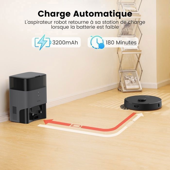 AIRROBO T20 Aspirateur Robot Laveur spcial Poils d'Animaux, 3.5L Capacit du Collecteur , 3200mAh, pour Surface 200m – Image 6