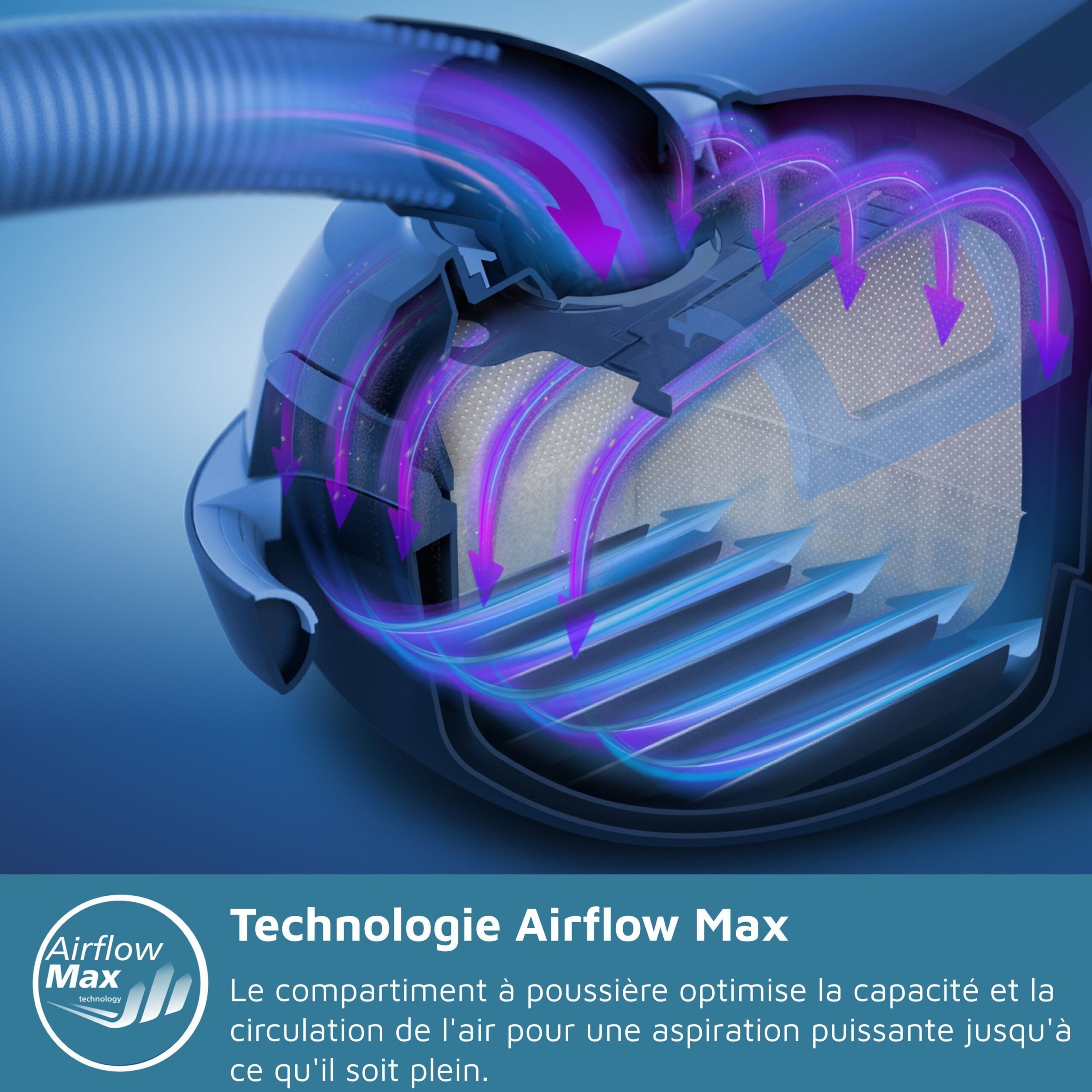 Aspirateur avec sac - PHILIPS - XD3112/09 - Série 3000 Performer Compact - 900W - Noir – Image 2