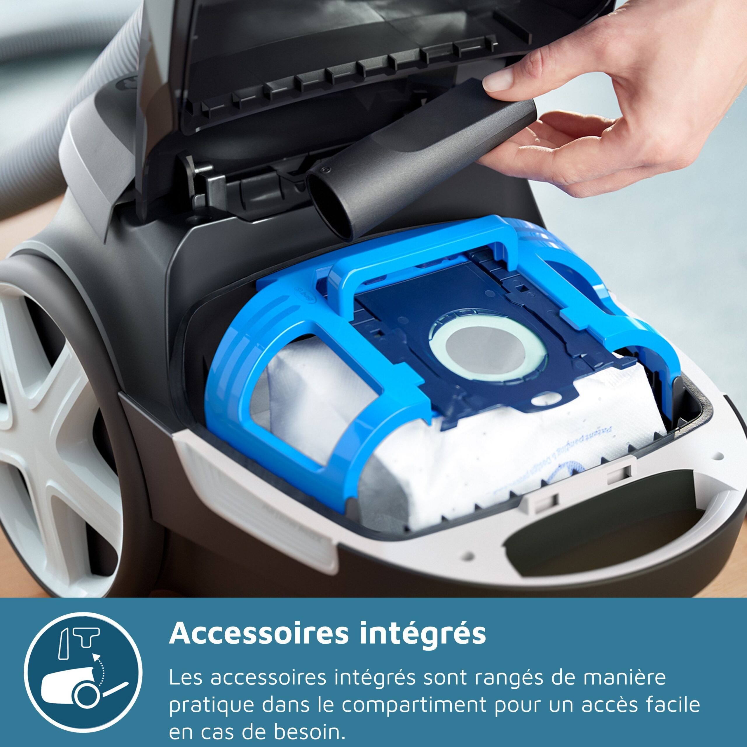 Aspirateur avec sac - PHILIPS - XD3112/09 - Série 3000 Performer Compact - 900W - Noir – Image 9