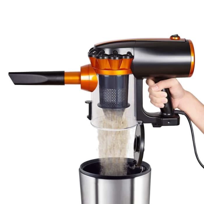 Aspirateur Balai 2en1 500mL 600W Techwood Orange Balai / à main filaire, cyclonique sans sac – Image 3