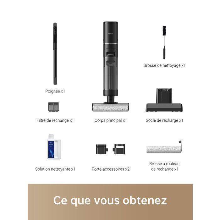 Aspirateur Eau et Poussire sans Fil Dreame H12 Pro Nettoyeur Intelligent Sec et Humide, Autonomie de 35 Min, ASPIRATEUR BALAI – Image 4