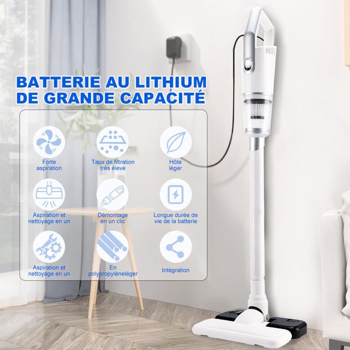 Aspirateur Balai sans Fil - Multifonctionnel 7 en 1 16000pa Léger Aspirateur à Main - avec Réservoir d'eau Amovible – Image 2