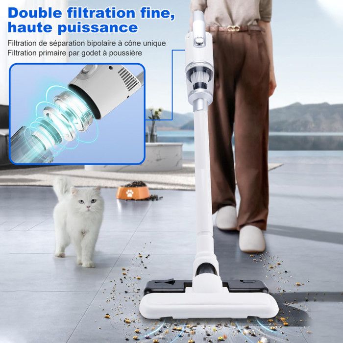 Aspirateur Balai sans Fil - Multifonctionnel 7 en 1 16000pa Léger Aspirateur à Main - avec Réservoir d'eau Amovible – Image 4