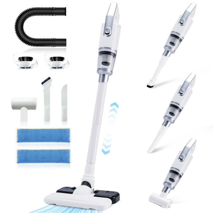 Aspirateur Balai sans Fil - Multifonctionnel 7 en 1 16000pa Léger Aspirateur à Main - avec Réservoir d'eau Amovible