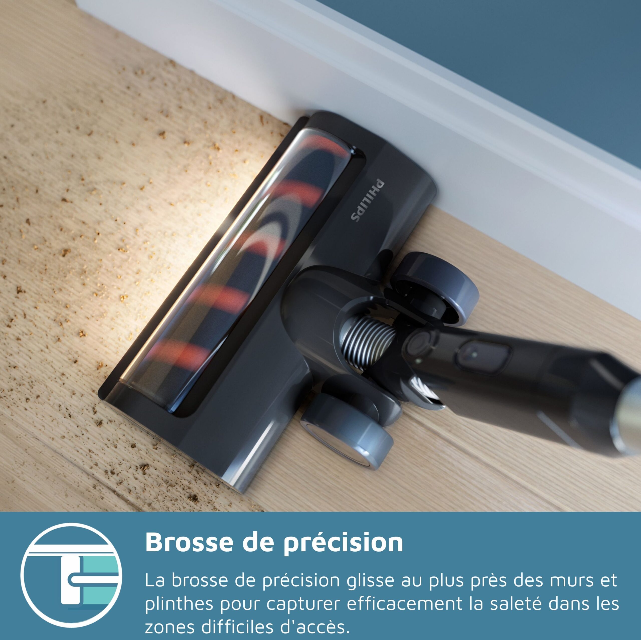 Aspirateur balai sans fil - PHILIPS - XC3033/01 - Série 3000 PowerCyclone 8 - LED - Vert Cargo – Image 5