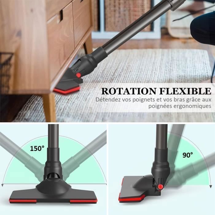 Aspirateur Balai Sans Sac Puissant 35Kpa 1400W, 5 en 1 Aspirateur à Main avec Fil, pour Poils Animaux Sol Tapis – Image 3