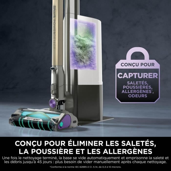 Aspirateur Balai - Shark Power Detect IP3251EUT - Base de vidage automatique - 2L - 70 min autonomie – Image 5