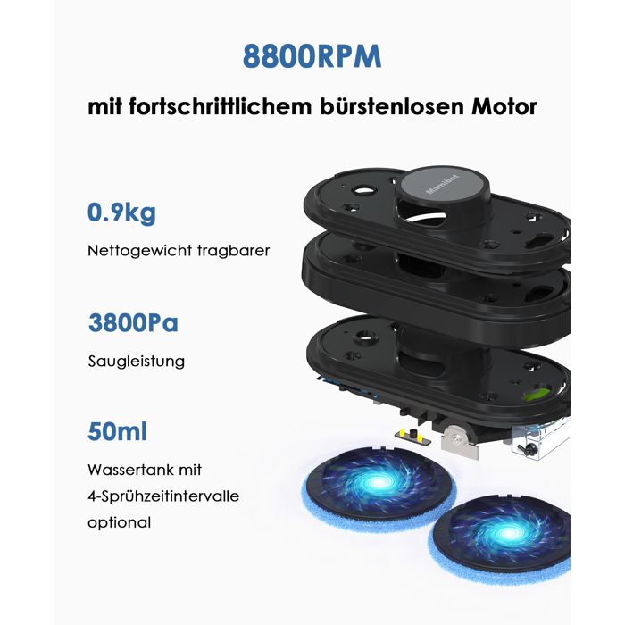 Robot Lave Vitre - BLOSSOM - AI - Télécommande - 50ml - 3 Modes de Nettoyage – Image 4