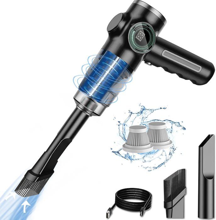 Aspirateur de Voiture sans Fil 29000Pa 120W - Puissant Aspirateur à Main Rechargeable avec Écran LCD et Longue Autonomie