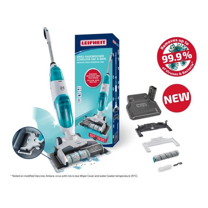 Aspirateur laveur 3-en-1 Regulus Aqua PowerVac Pro 11935 Leifheit, aspirateur lave sol sans fil avec housse pour nettoyage des – Image 2