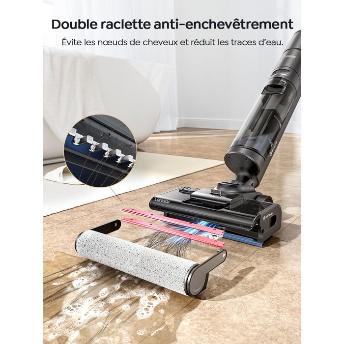 Aspirateur Lavant Laresar S7 Pro Combo - Aspirateur Sans Fi, Séchage Plat 5 Min et Lavage à Chaud 80°C, 19000 Pa, Autonomie 50 Min – Image 5