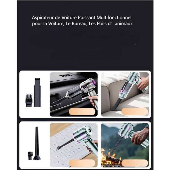 Aspirateur à Main - ACELIFE 21000Pa Aspirateur Voiture Puissant sans Fil 4 en 1 - 3 Vitesses - Maison, Voiture, Bureau – Image 3