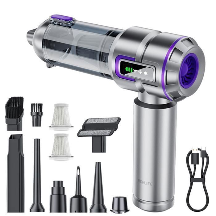 Aspirateur à Main - ACELIFE 21000Pa Aspirateur Voiture Puissant sans Fil 4 en 1 - 3 Vitesses - Maison, Voiture, Bureau