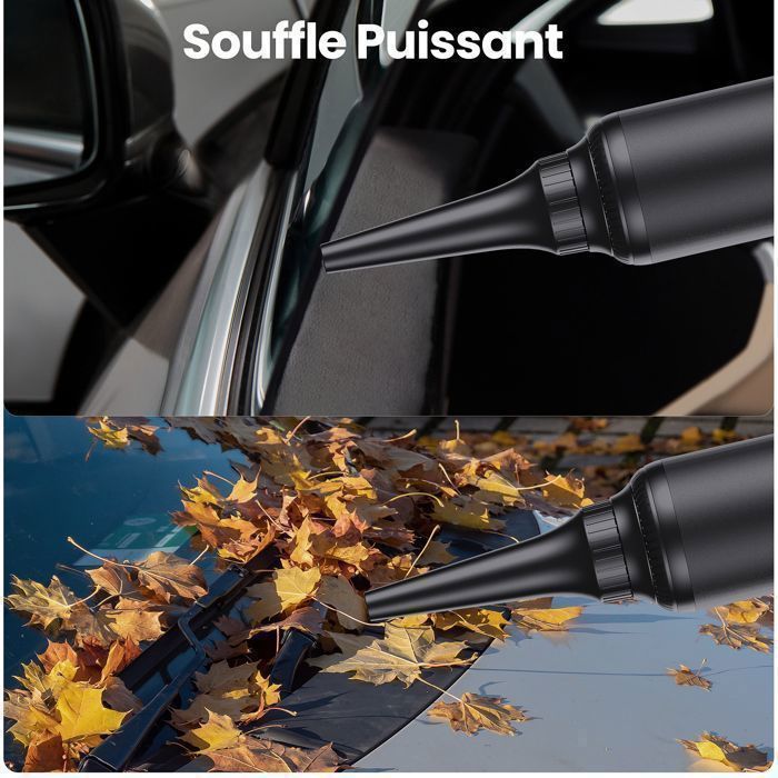 Aspirateur à Main Puissant sans Fil 16500 Pa, Aspiration & Soufflage 2 en 1, Aspirateur Voiture avec Éclairage, Vidage en Un Clic – Image 5