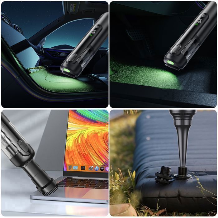 Aspirateur à Main Puissant sans Fil 16500 Pa, Aspiration & Soufflage 2 en 1, Aspirateur Voiture avec Éclairage, Vidage en Un Clic – Image 6