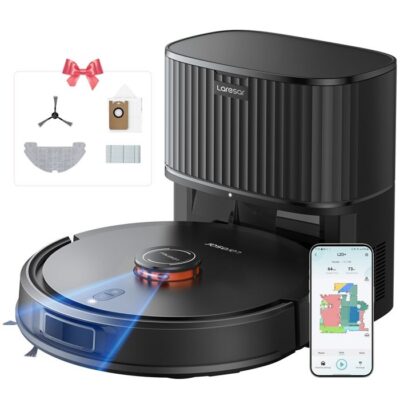 Aspirateur Robot Laveur 3 en 1-Laresar L20+-Station Auto-Vidage-Surface 200m-60 jours Collecteur-Navigation LiDAR-Connecté