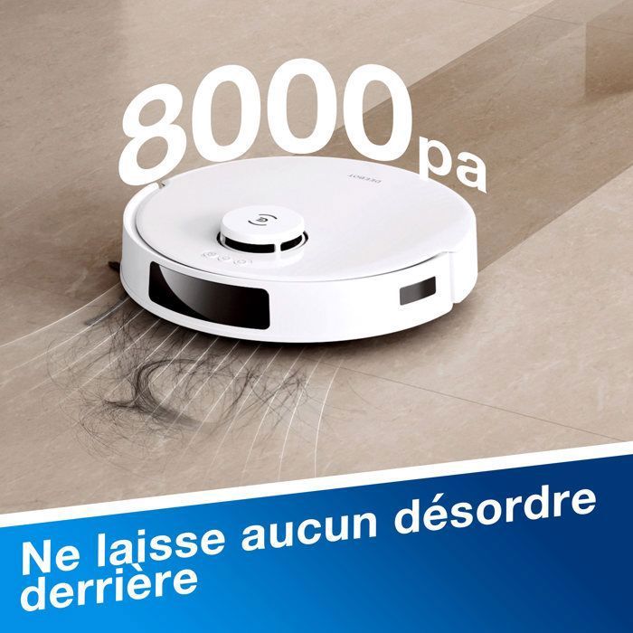 Aspirateur Robot ECOVACS DEEBOT N20, Technologie brosse Anti-Tangle, 8000Pa, Évitement d'Obstacles, Batterie 300 Min, – Image 2