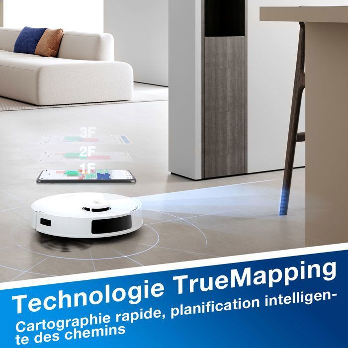 Aspirateur Robot ECOVACS DEEBOT N20, Technologie brosse Anti-Tangle, 8000Pa, Évitement d'Obstacles, Batterie 300 Min, – Image 4