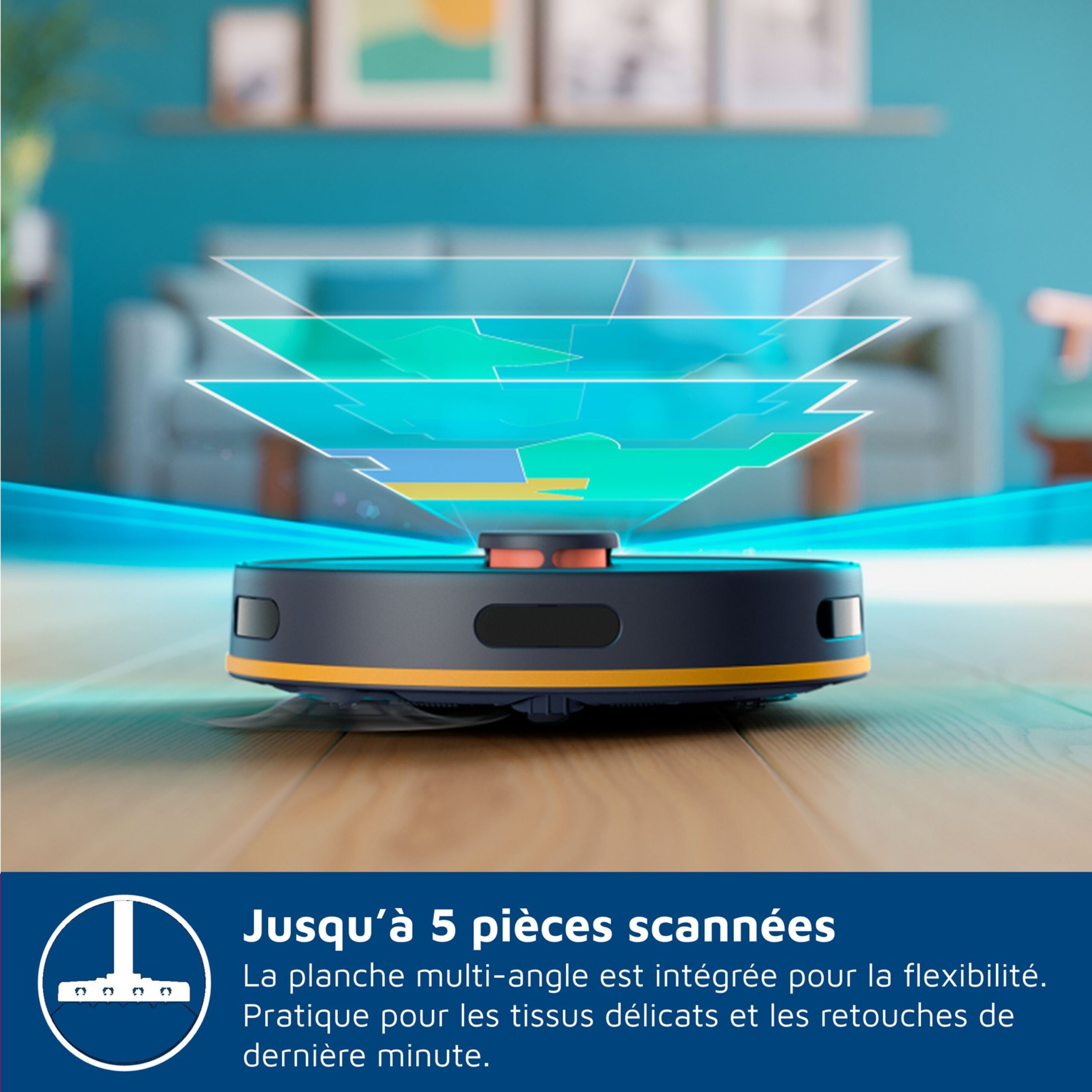 Aspirateur robot laveur avec station - PHILIPS - XU2000 - 130 min - 6 000 Pa - Réservoir eau 300ml - Bac poussière 380ml - Bleu nuit – Image 7