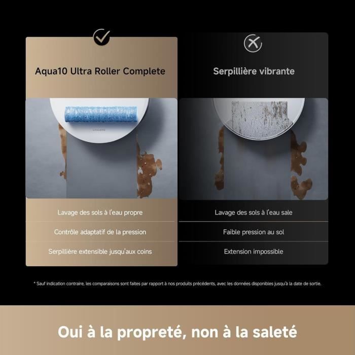 Aspirateur Robot Laveur - DREAME Aqua 10 Ultra Roller Complete - Nettoyage Automatique du Rouleau - Évitement d'obstacles de 8 cm – Image 5