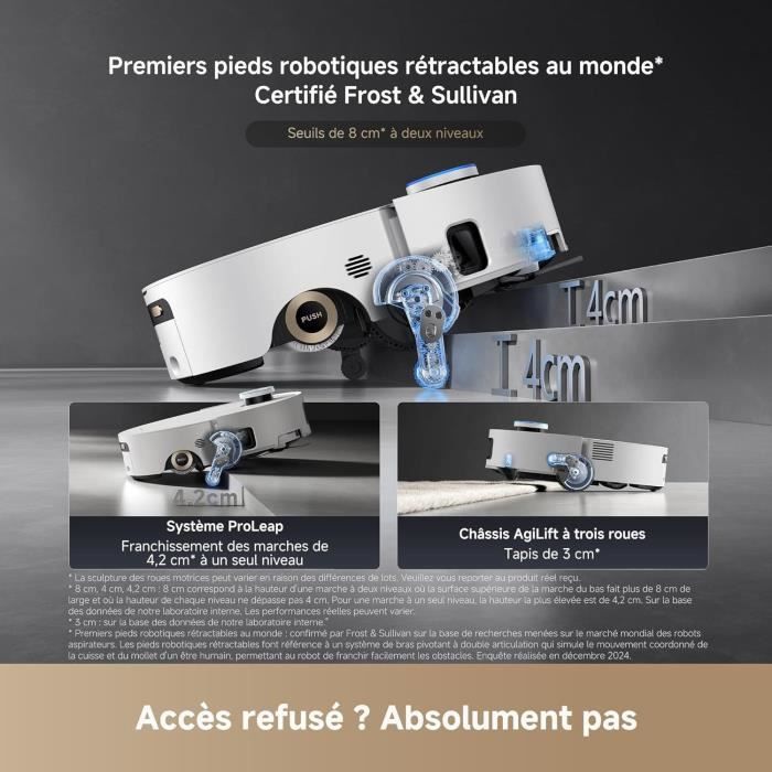 Aspirateur Robot Laveur - DREAME Aqua 10 Ultra Roller Complete - Nettoyage Automatique du Rouleau - Évitement d'obstacles de 8 cm – Image 7