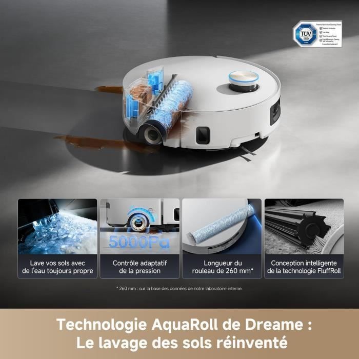 Aspirateur Robot Laveur - DREAME Aqua 10 Ultra Roller Complete - Nettoyage Automatique du Rouleau - Évitement d'obstacles de 8 cm – Image 8