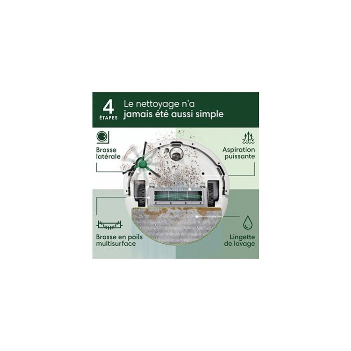 Aspirateur Robot Laveur - IROBOT Roomba 105 Combo + AutoEmpty - 2h - 7000 Pa - 400 ml - Blanc – Image 4