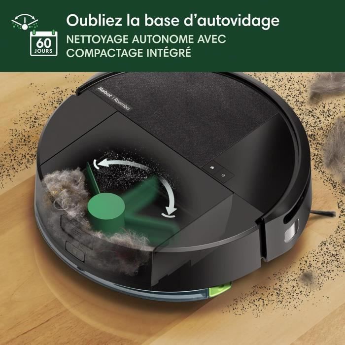 Aspirateur Robot Laveur - IROBOT Roomba 205 Combo Compactor - 3h - 7000 Pa - 1820 ml - Noir – Image 2