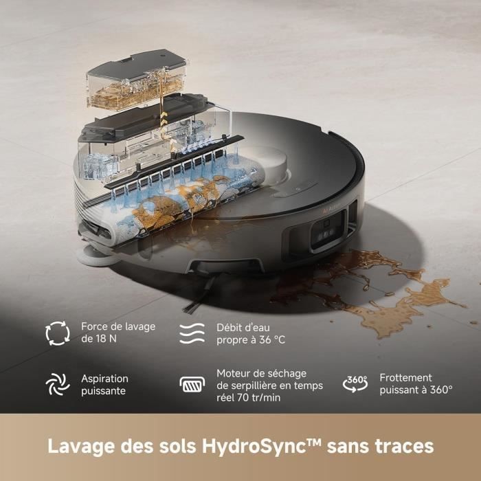 Aspirateur Robot Laveur - MOVA Z50 Ultra - Puissante Aspiration de 19 000 Pa - Détection Multiple de la saleté en Temps réel – Image 6