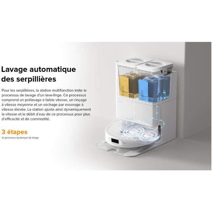 Aspirateur Robot Laveur - ROBOROCK - QRevo Plus - Puissance 7000 Pa - Serpillère extensible - avec Station Multifonction - Blanc – Image 5