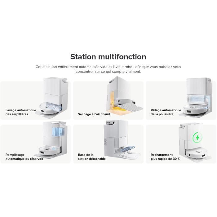 Aspirateur Robot Laveur - ROBOROCK - QRevo Plus - Puissance 7000 Pa - Serpillère extensible - avec Station Multifonction - Blanc – Image 8