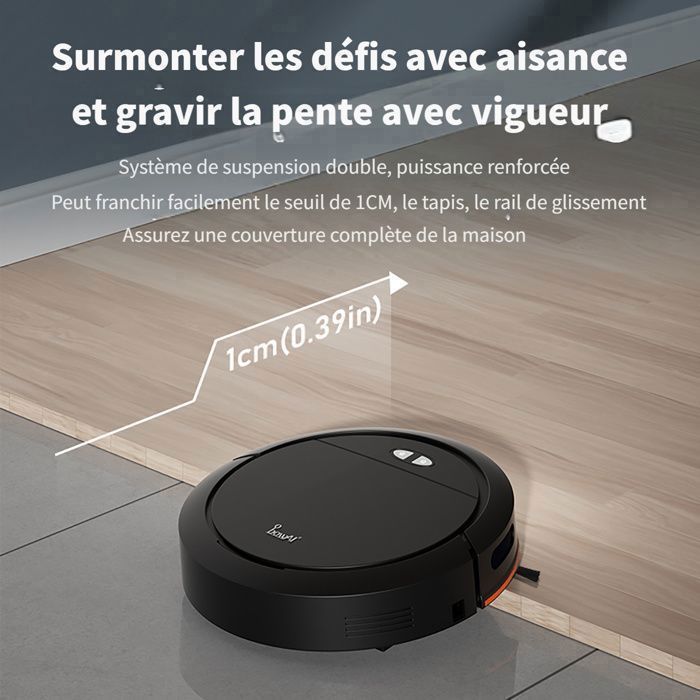 Aspirateur Robot 3 en 1 avec station - 4000Pa, Nettoyage intégré, Navigation gyroscopique, Autonomie 130min, Pour tapis et sols – Image 4