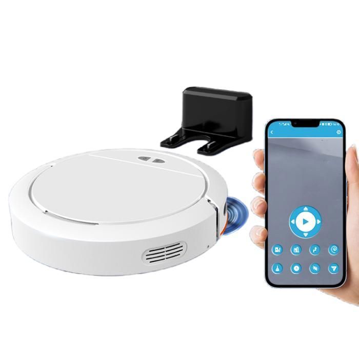 Aspirateur Robot 3 en 1 avec station - 4000Pa, Nettoyage intégré, Navigation gyroscopique, Autonomie 130min, Pour tapis et sols