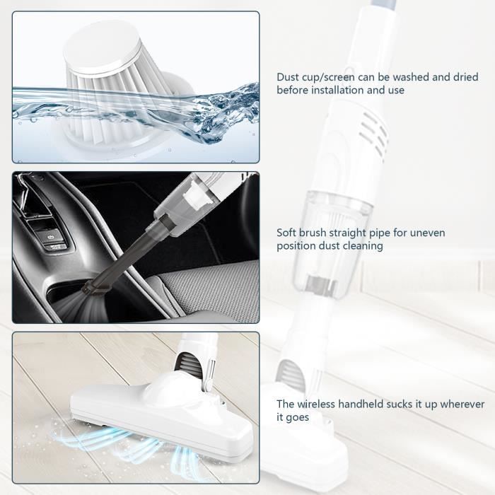 Aspirateur balai - PRUMYA - 1200mAh - Léger - Filtration HEPA - Sans fil – Image 4