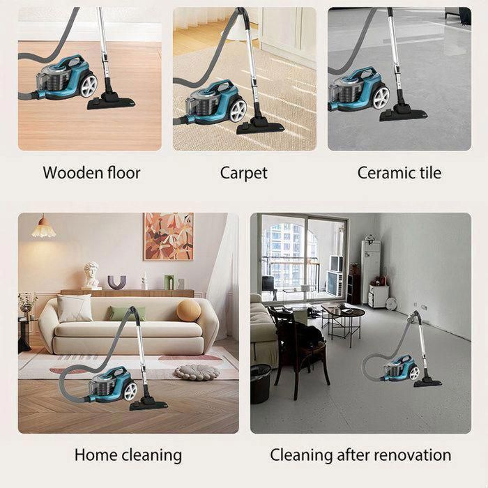 Aspirateur sans sac - Capacité 4 L - 1600 W - Tête d'aspiration haute performance - Haute filtration - Silencieux - Cordon de 5 m – Image 6