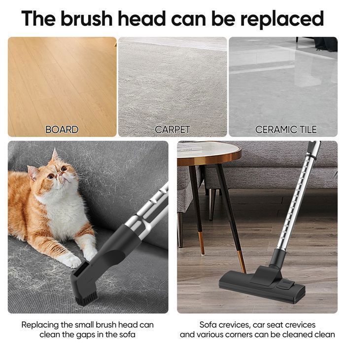 Aspirateur sans sac, aspiration 15 000 Pa, silencieux, 3 600 W, 2.5L, haute performance de filtration, Longueur de câble de 5 m – Image 6